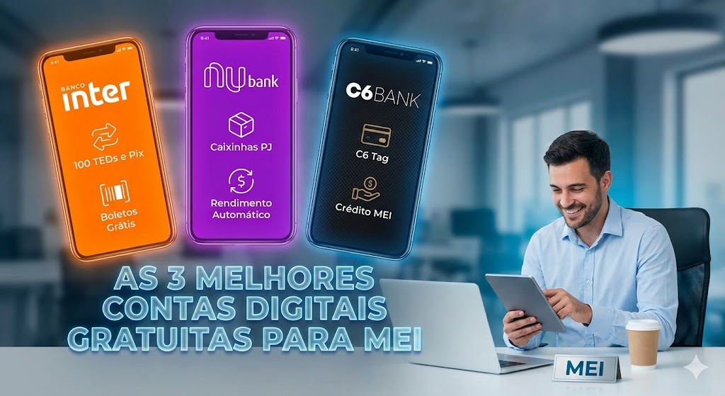 as 3 melhores contas digitais