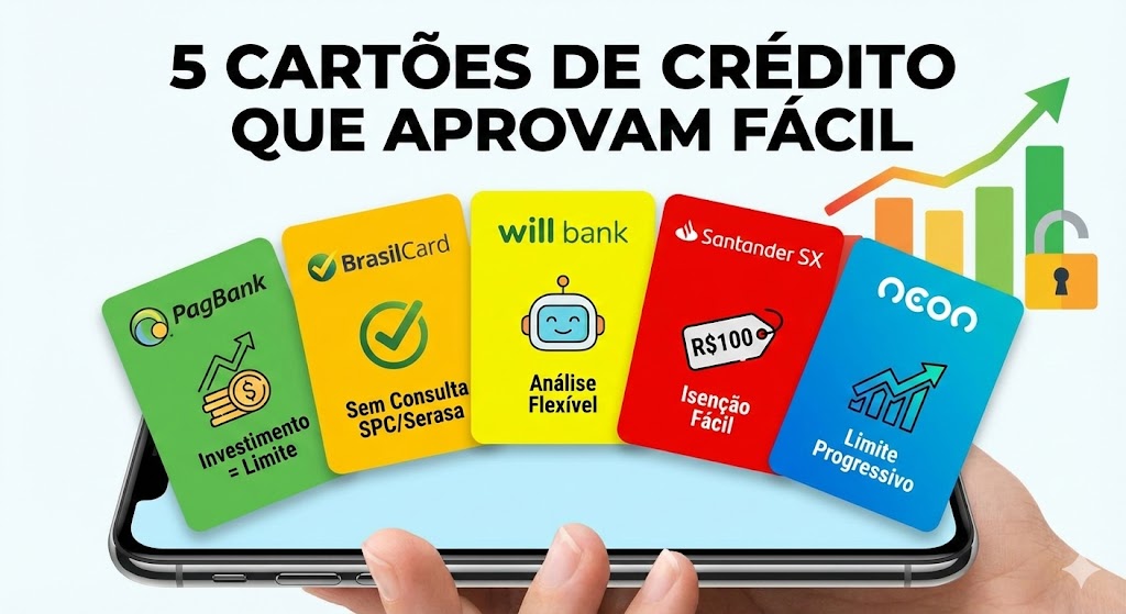 5 cartoes de credito que aprovam facil